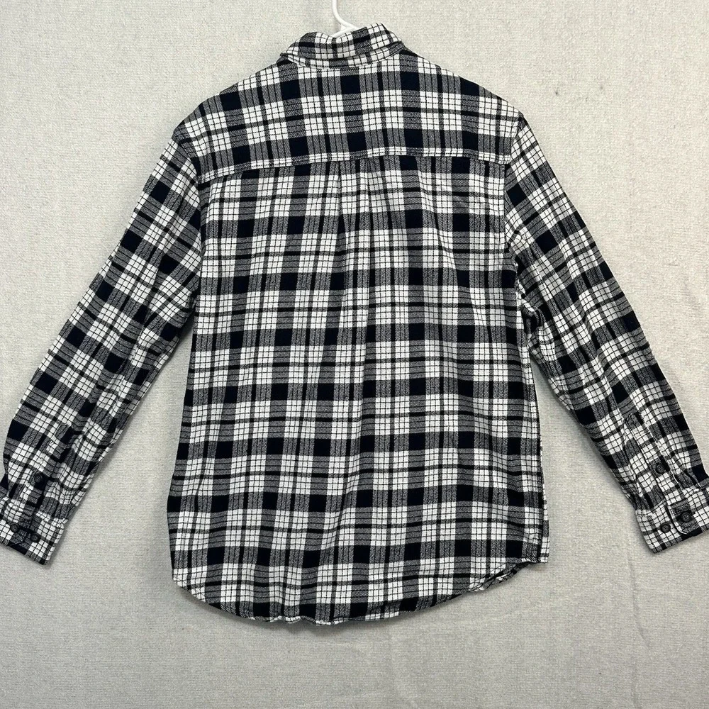 Anchorage Expedition Flannel Long Sleeve Men's Medium Button Up BlackWhite Plaid - Picture 2 of 7